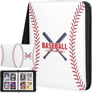 480 Pockets Baseball Card Binder 4 Pocket, Sports Trading Card Sleeves 3 Ring with 60 Removable Sleeves