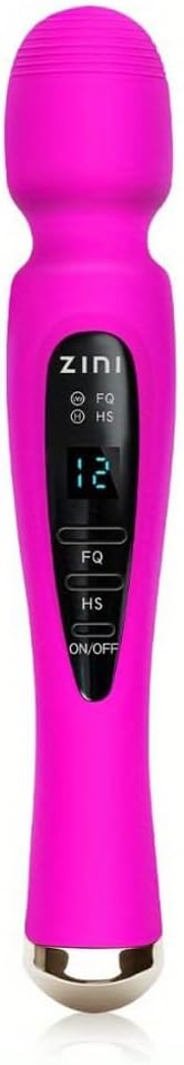 Cordless Massager with LCD Display, Personal Massager for Pain Relief, Powerful 12 Vibrating Massage Wand, Purple
