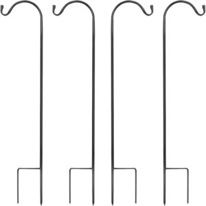 4/8PK Heavy Duty Garden Shepherds Hooks for Outdoor, Premium Metal Shepherds Hooks, Height Adjustable Bird Feeder Hanger