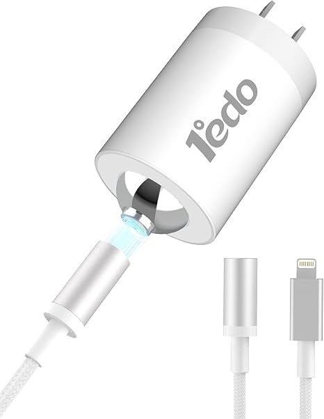 Magnetic for iPhone Charger,1°edo 20W Fast Charger Block with 6FT Cable Innovative Magnetic to Lightning Cable