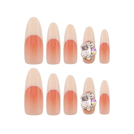 10 Styles Handmade Press on Nails, ABS Resin Reusable Fake Nails, Acrylic False Nails with Rhinestone Floral Cat Eye for Women