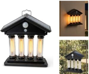 51OnblMQL7L._AC_ Solar Roman Column Light, 3-5M Motion Sensor Solar Lamp, 2800-3200K Warm Tungsten LED