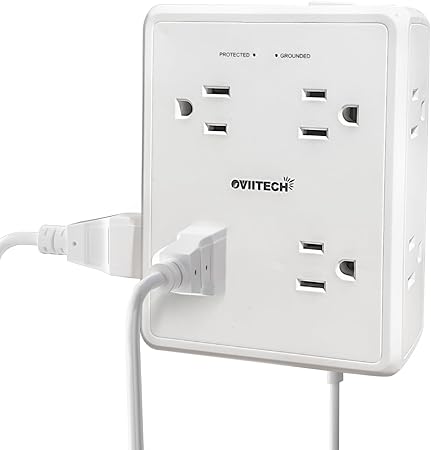 Multi Plug Outlet Extender Surge Protector Adapter, 8 Outlet with 4 USB Ports