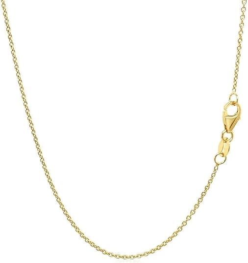 14k Gold Over 925 Sterling Silver Chain Necklace for Women Layering Necklaces 18" 1.6mm Cable Chain Necklace Sturdy & Shiny Women's Gold Chain Necklaces