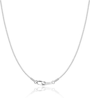 18K Gold Plated 925 Sterling Silver Chain Necklace for Women, 1mm Shiny & Strong Charm Box Chain Lobster Claw Clasp, Non Tarnish Silver Gold Necklace Chain, 16/18/20/22/24 Inch