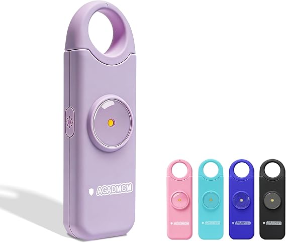 Rechargeable Personal Safety Alarm, 130dB Emergency Siren with LED Flashlight, Portable Keychain