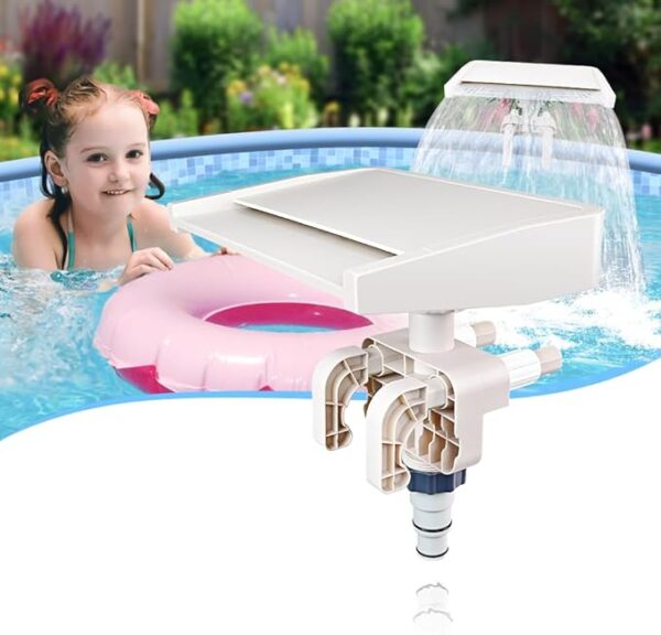 Above Ground Pool Fountain - Cooling and Soothing Waterfall, Adjustable for Various Frames, No Extra Power Required