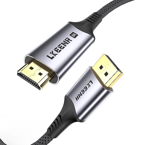 DisplayPort to HDMI Cable (8K@60Hz, 4K@120Hz, 2K@144Hz) 5ft Uni-Directional DP 1.4 Source to HDMI