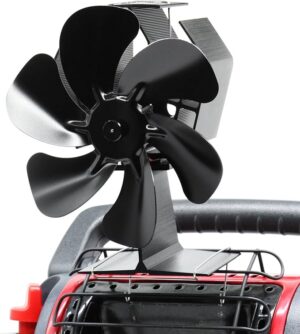 Wood Stove Fan Heat Powered, 6-Blade Thermoelectric Non-Electric Silent Operation Aluminum Fireplace Fan With Bracket Fixed On Propane Heater