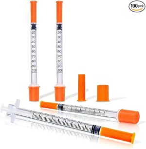 1ml/cc 30G 5/16"(8mm) jeringas, Jeringas con agujas para inyectar, Pack of 100
