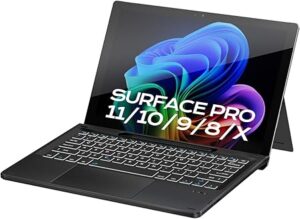 Surface Pro 11/10/9/8/X 13 Inch Keyboard, Bluetooth Keyboard with Touch Pad & Pen Slot & Lighting Keys Compatible with Surface Pro Copilot+ 13"