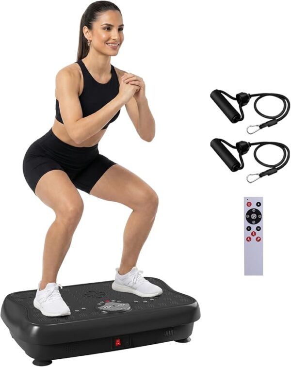 Vibration Plate Exercise Machine, Full Body Workout Vibrating Plate for Lymphatic Drainage Weight Loss, 460 Lbs Capacity Shake Platform with 300 speeds for Women Men