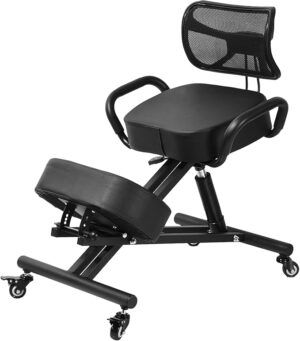 61XfdbEB09L._AC_SX679_ Ergonomic Kneeling Chair with Back Support, Height Adjustable Stool for Home and Office, PU Kneeling Chair for Desk to Relieve Back Discomfort