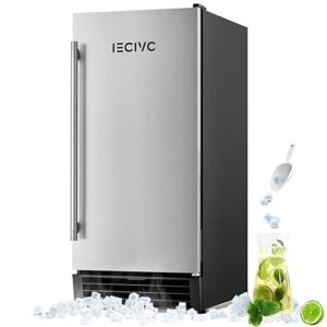 Commercial Under Counter Ice Maker Machine, 80 LBS/Day with 25 LBS Storage Bin, 15'' W Built-in & Freestanding Ice Maker, Auto-Cleaning, Ideal for Commercial Home Bar