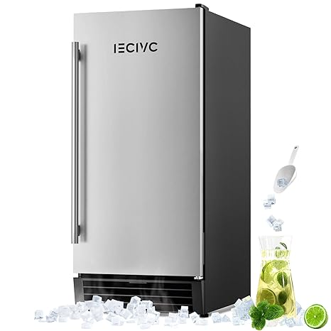 61XwRGjLDRL._SX466_ Commercial Under Counter Ice Maker Machine, 80 LBS/Day with 25 LBS Storage Bin, 15'' W Built-in & Freestanding Ice Maker, Auto-Cleaning, Ideal for Commercial Home Bar