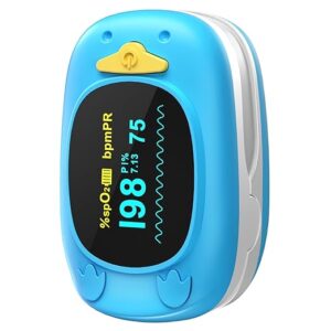 Pulse Oximeter Fingertip, Oxygen Monitor for Kids Children HealthTree Blood Oxygen Saturation Heart Rate Monitor with Large Display