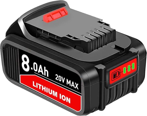 1Pcs 8.0Ah Replace for Dewalt 20V Max Battery DCB206 DCB204 DCB200, Compatible with Dewalt 20V Cordless Power Tools