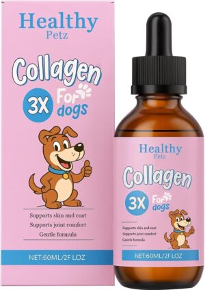 Healthy Petz Collagen for Dogs, Supports Joint Relief & Healthy Skin Coat, Gut Health, Premium Liquid Collagen Supplement, 2 fl.oz