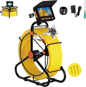 Sewer Camera 25FT,Waterproof 16GB JQKJCAM Drain Borescope Pipe Inspection Camera with Light Distance Counter,17MM/0.67'' Wall Snake Cameras 30FT for Plumber/Plumbing(10m / 33ft)