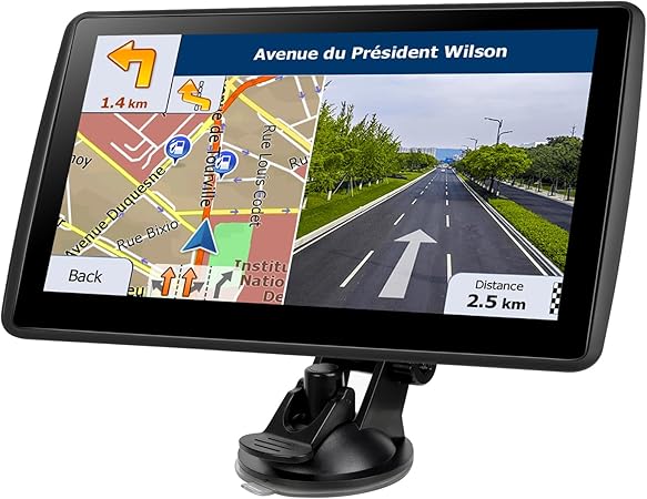 7'' GPS Navigator for Car Truck RV - 2026 North America Maps Free Lifetime Updates, Touchscreen Navigation System, Speed & Red Light Warning, Turn-by-Turn Voice Guidance, for All Cars (Blue)