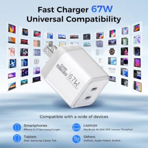 USB C Charger Block,GaN PD 3.0 67W 30W Fast Charging Wall Charger