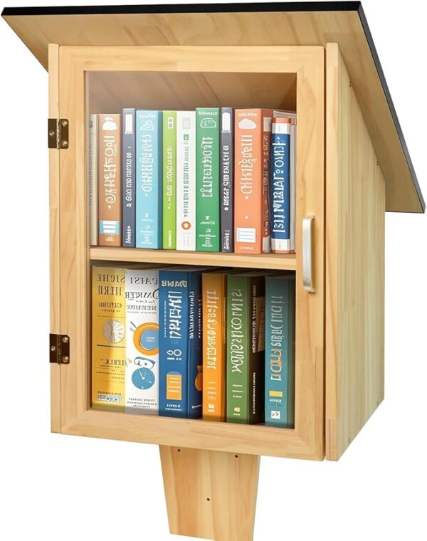Outdoor Library Book Box, Double Little Library for Sharing Books
