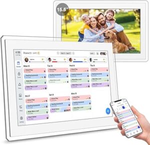 71Cbo6YZJ3L._AC_SX450_ Digital Calendar Wall Touch Screen, 15.6 Inch Smart HD Electronic Calendar for Family & Chore Chart with Meal Planner, Built-in Digital Photo Frame