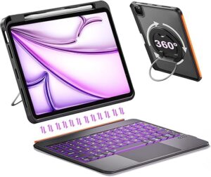 iPad Keyboard Case for Air 13 inch (M4/M3/M2, 2026/2025/2024), Pro 12.9 6/5/4/3rd Gen, Magnetic Detachable Bluetooth Keyboard