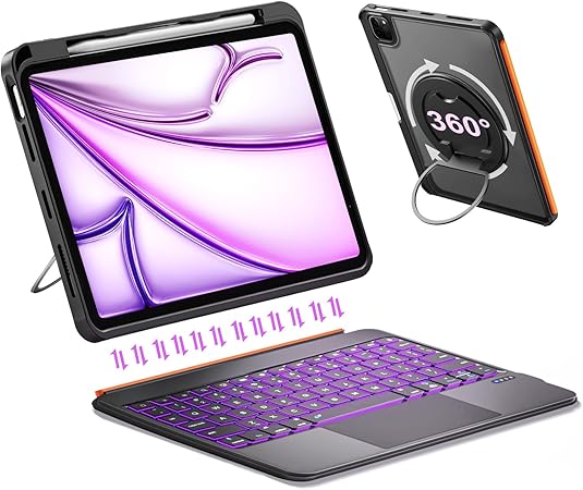 iPad Keyboard Case for Air 13 inch (M4/M3/M2, 2026/2025/2024), Pro 12.9 6/5/4/3rd Gen, Magnetic Detachable Bluetooth Keyboard