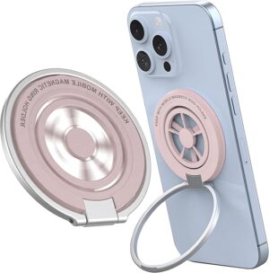 Magnetic Phone Ring Holder for MagSafe, Lucky Wheel Fidget Spinner Phone Grip, Dual Sided Magnets Phone Stand for iPhone /Mag Case, Morandi Aesthetic Kickstand for Gym Travel Stress Relief Accessory