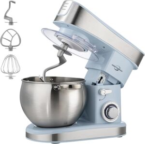 Stand Food Mixer, 6.3 Qt Stand Mixer, 400W 6-Speed with Pulse Tilt-Head, Kitchen Electric Mixer with Stainless Steel Bowl