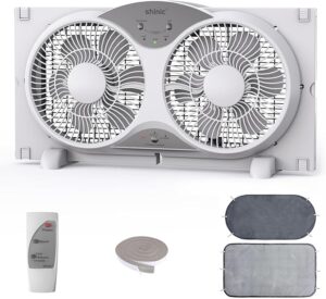 2026 9 Inch Twin Window Fan – Quiet, Reversible Airflow, 3 Speeds, Adjustable