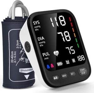 Blood Pressure Machine, Automatic Upper Arm Blood Pressure Monitor with 2x199 readout, 4.5 inch Backlit Large Screen Adjustable Large Cuff 9 to 17 inches