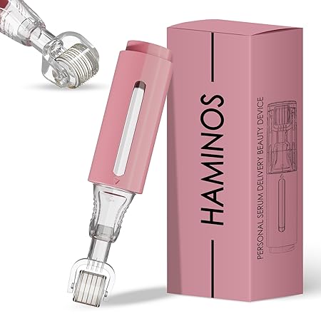 Derma roller 0.25 mm with Reservoir for Lips, Skin, Hair, Wrinkles, Stretch Marks, Hyperpigmentation INSTANT SERUM APPLICATION, 105 Titanium Needles