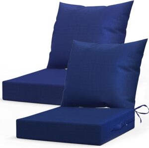 Outdoor Chair Cushions for Patio Furniture：24" x 24" Deep Seat Cushions with Backrest for Couch Sofa Chair