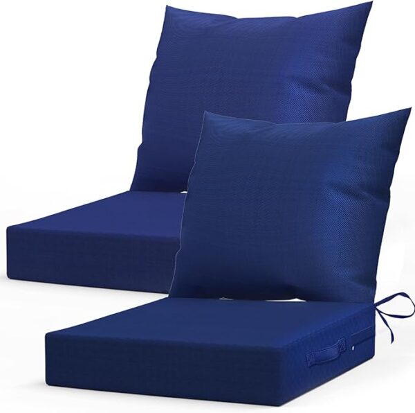 Outdoor Chair Cushions for Patio Furniture：24" x 24" Deep Seat Cushions with Backrest for Couch Sofa Chair