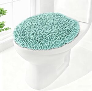 71SFMnum1SL._AC_SX679_ Soft Chenille Toilet Lid Cover 19.5L x 18.5W Machine Washable Toilet Seat Cover Adjustable Rubber Backing Fits Most Round Elongated and Oblong Lids