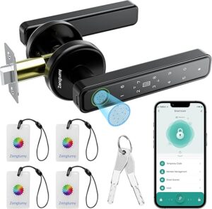 Fingerprint Door Lock, Door Locks for Bedrooms, Biometric Door Lock with Fingerprint/App/Password/Key/IC Card-Smart Door Lock for Home
