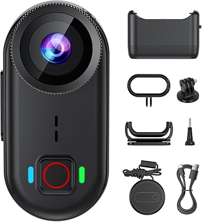 4K Thumb Action Camera, Mini Body Camera with WiFi, Magnetic Wearable 150° Hands-Free Recording POV Camera