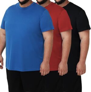 Men's 3 Pack Lightweight Plus Size Short Sleeve T-Shirt