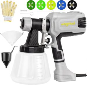 650W Paint Sprayer, High-Powered Handheld Paint Spray Gun, 5 Copper Nozzles &1200ml Container, 3 Spray Patterns, Electric Paint Sprayer Gun for House Painting, Furniture, Cabinets, Garden &DIY