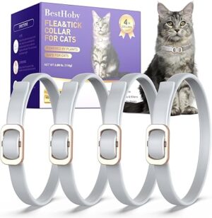 Flea and Tick Collar for Cats (4 Pack), Plant-Powered with Natural Essential Oils
