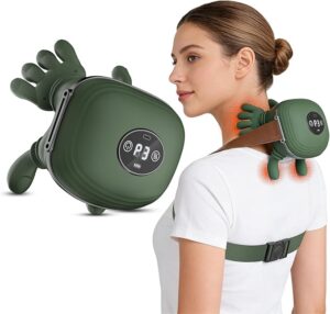 Human-Like Neck Massager with Heat for Pain Relief Deep Tissue, Cordless 4D Kneading Neck and Shoulder Massager Back Massager with Bionic fingers Massage
