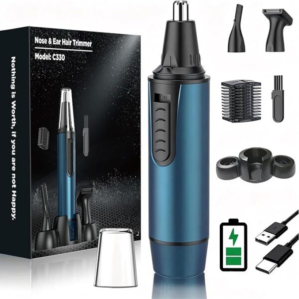 Nose Hair Trimmer for Men,2026 Professional 3 in 1 Painless RechargeableEar and Nose Trimmer