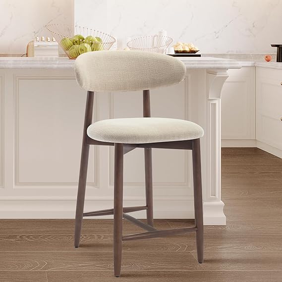 71cLazNcviL._AC_SX569_ COLAMY Upholstered Counter Height Bar Stools, Kitchen Island Stools with Back, Modern Counter Stools Island Bar Chairs with Wood Legs