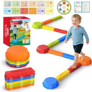 15PCS Rainbow Stepping Balance Beam Stones for Kids Toddlers