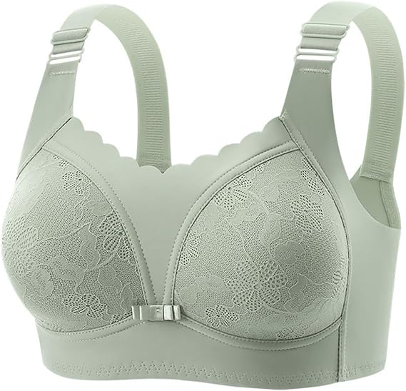 71m1iz63YEL._AC_SX569_ Daisy Bras for Older Women Full Coverage No Underwire Bra Comfortable Breathable Bralette Push Up Wide Strap Bras