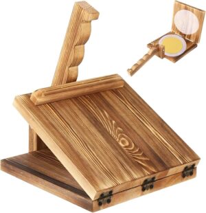 Vintage Charcoal Hardwood Tortilla Press, 10 Inches Solid Wood Tortilla Maker, Labor-Saving Wood Flour Tortilla Press for Homemade Mexican Tortillas