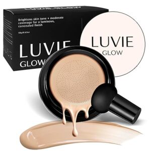 Ideal for Light/Medium Complexions-Hush Makeup Foundation, Mushroom Head Air Cushion CC Cream - BB Cream Foundation for Older Women (Natural color)