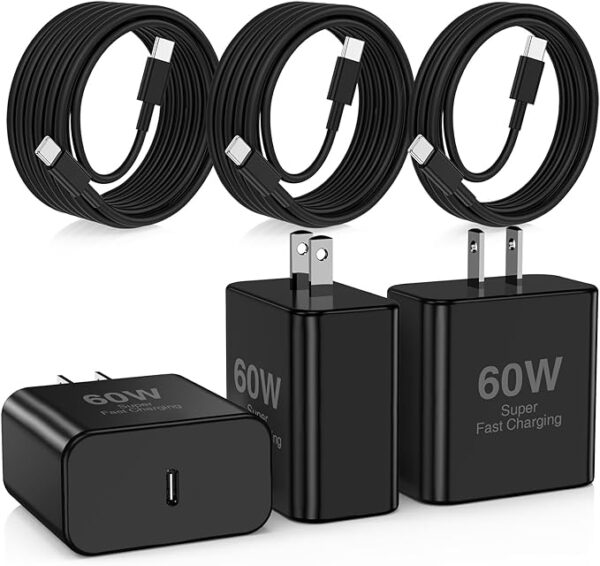71wPwhFnGrL._AC_SX679_ 60W USB C Quick Wall Charger Block for Galaxy S26 Android Phones, 3Pack Super Fast Charger Adapter with Bulk 3/6/10FT Long USB C Charging Cable Cords for Samsung Galaxy S26+/S25/S24/S23 Ultra